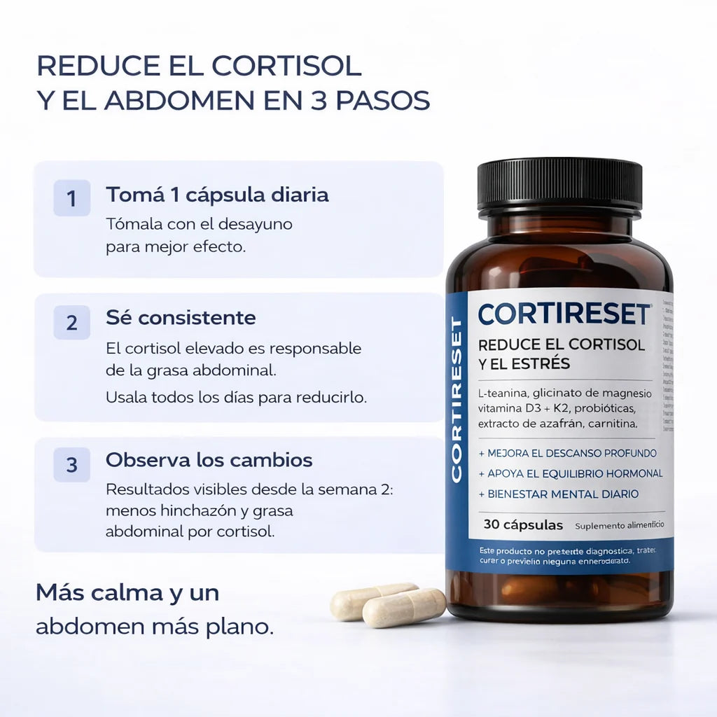 CORTIRESET - Controla el Cortisol mejorando el sueño y reduciendo el abdomen en 15 días!